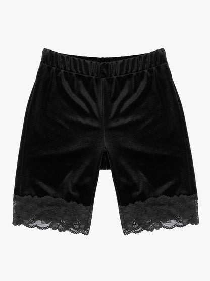 Surreal Velvet Shorts with Lace