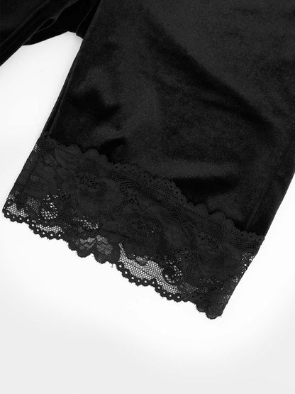 Surreal Velvet Shorts with Lace