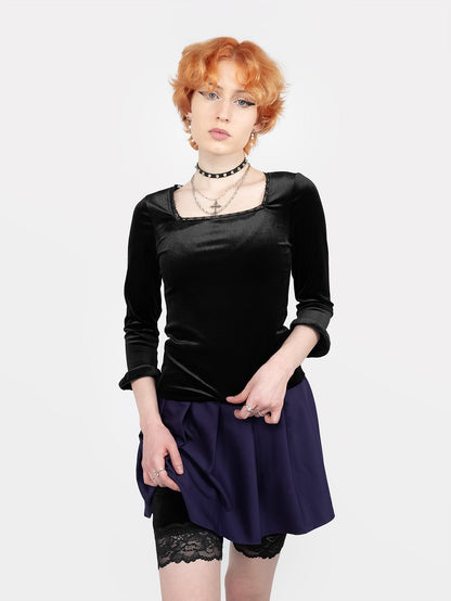 Surreal Velvet Shorts with Lace
