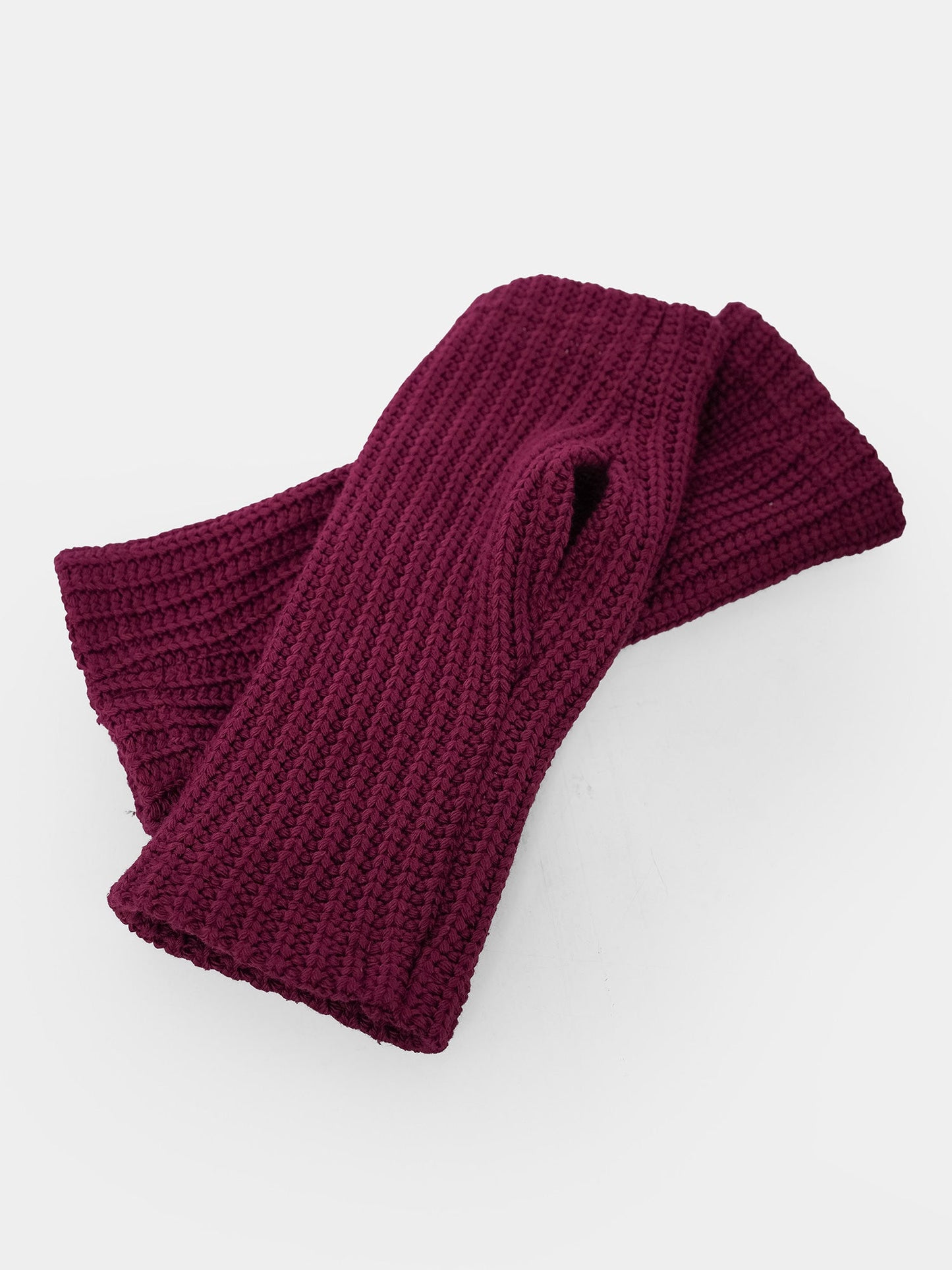 Burgundy Knitted Mittens