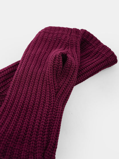Burgundy Knitted Mittens