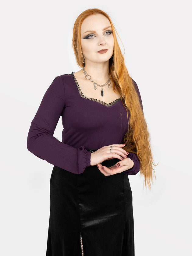 Freya Purple Frill Top