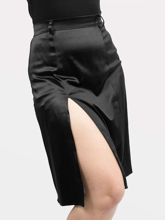 Agony Satin Midi Slit Skirt