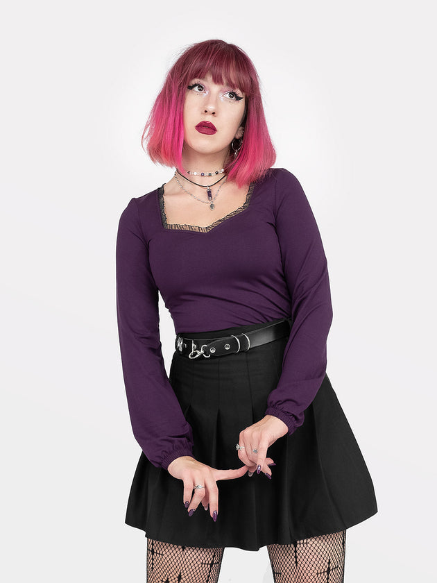 Freya Purple Frill Top