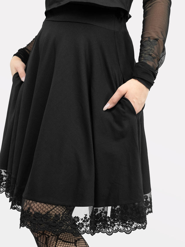 Zorya Lace Midi Skirt With Pockets