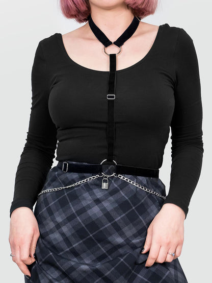 Padlock Velvet Harness