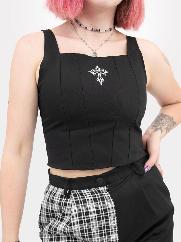 Prayers Embroidered Corset Top