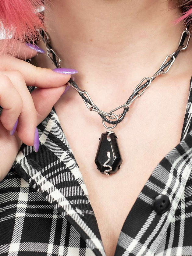 Epsilon Snake and Obsidian Necklace