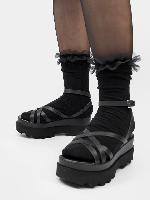 Dolo Black Platform Sandals