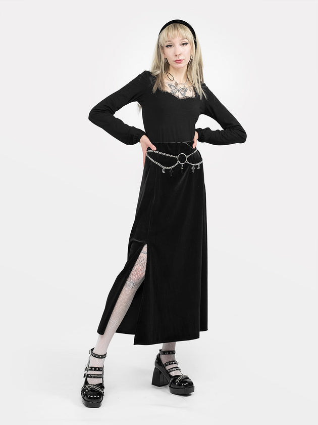 Hestia Velvet Midaxi Skirt